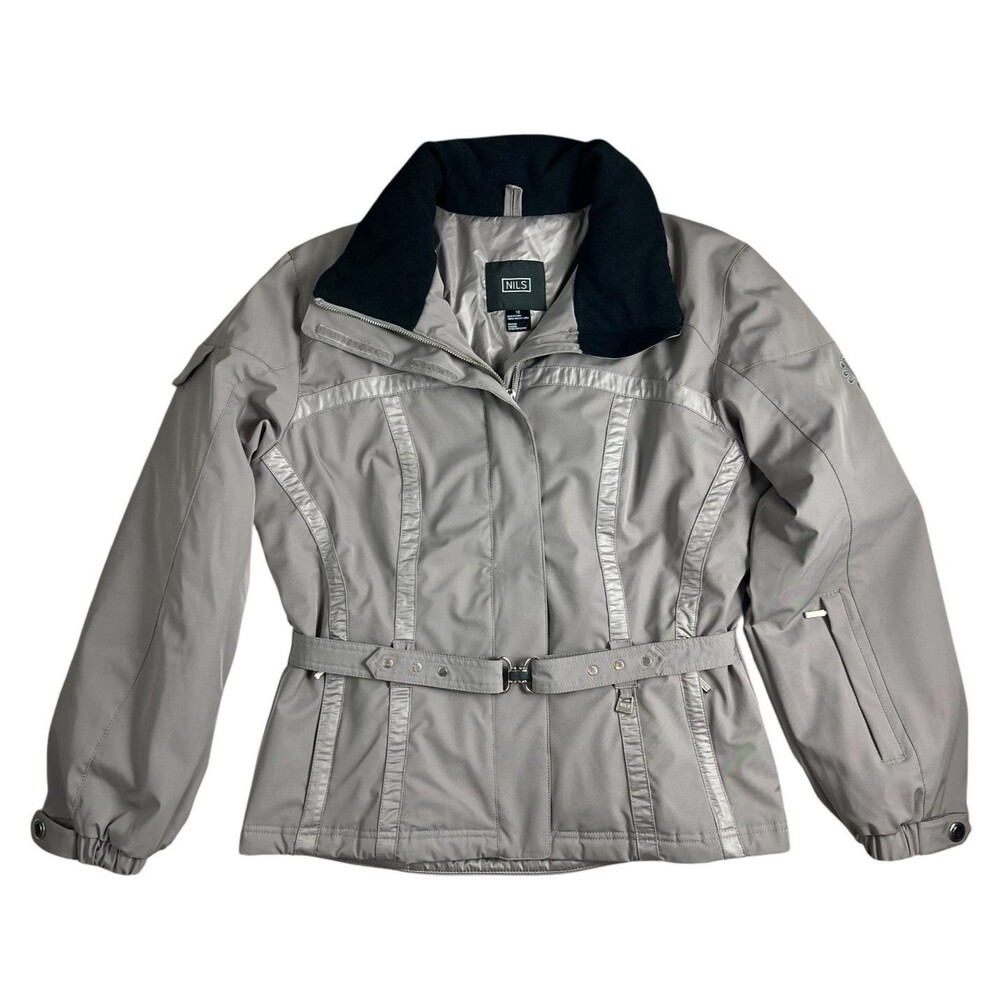Nils Women's Taupe Belted Insulated Snow Ski Jacket Heavy Winter Coat Size 10